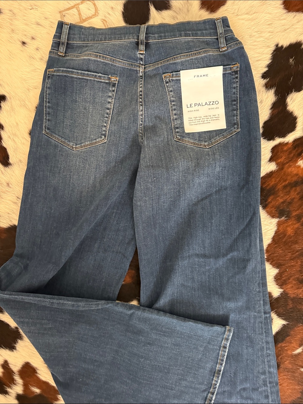 Classic High-Rise Wide-Leg Women's Jeans in Dark Blue FRAME jeans - Picture 3 of 5